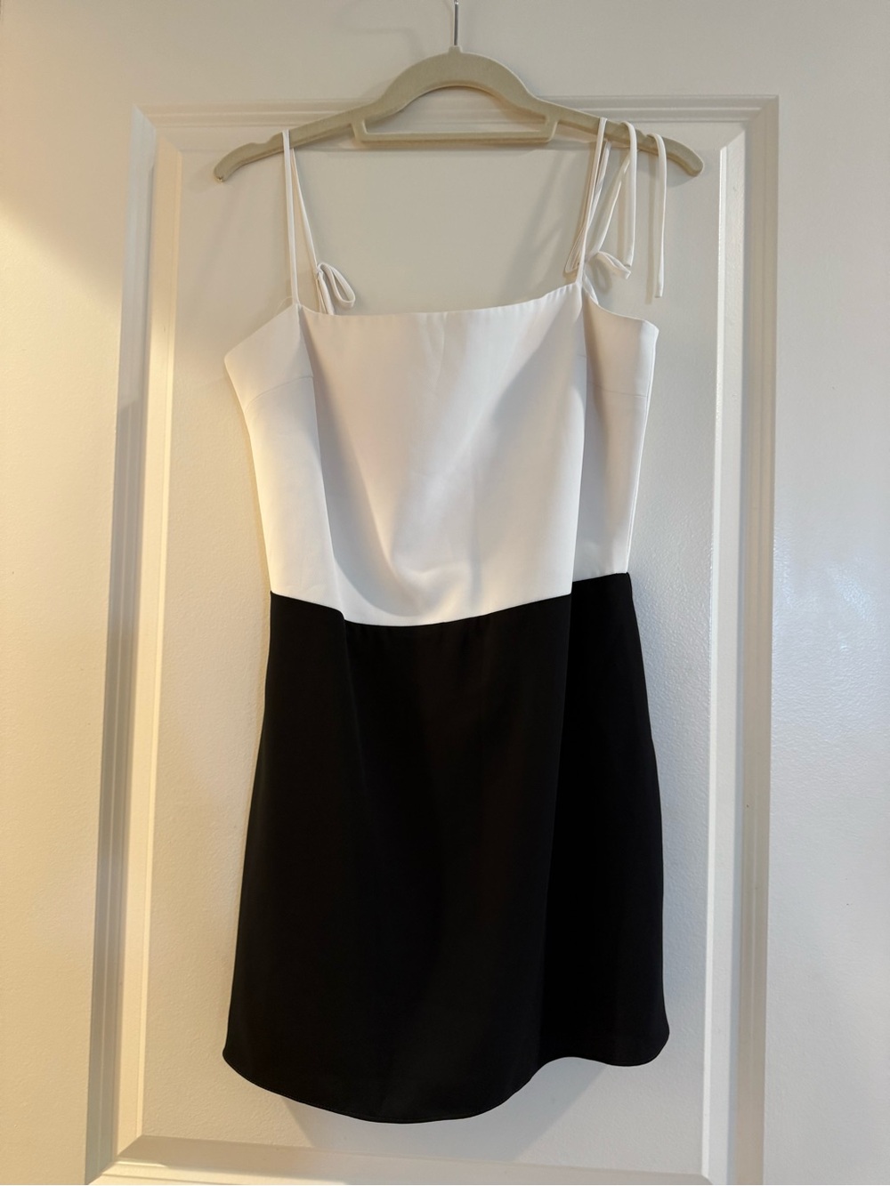 Amanda Uprichard White and Black Mini Slip Dress